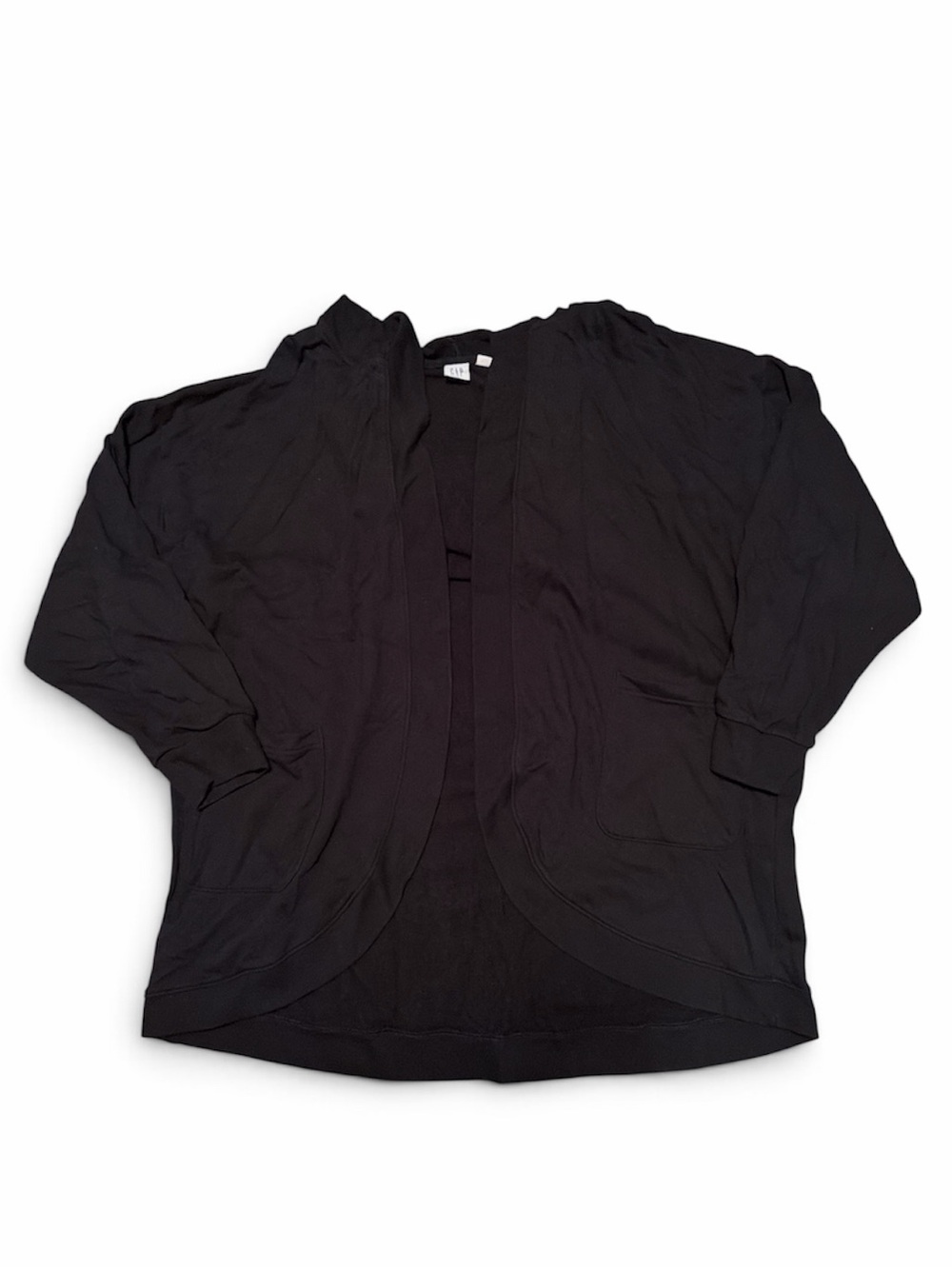 GAP Black Open-Front Women's Hooded Cardigan- Size XL